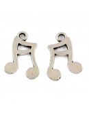Notas musicales. Aleación de cobre. Color plata antigua. 17x12x1,3 mm. 1,5 mm perforación. 10 uds. Notas musicales. Aleación de cobre. Color plata antigua. 17x12x1,3 mm. 1,5 mm perforación. 10 uds.