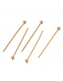 Pin con cabeza. Acero inoxidable. Color dorado. 20x0,6 milímetros. Cabeza: 1,8 mm. 10 unidades. Pin con cabeza. Acero inoxidable. Color dorado. 20x0,6 milímetros. Cabeza: 1,8 mm. 10 unidades.