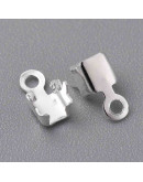 Terminales cadena Rhinestone. Aleación de cobre. Color plateado. 6x3 mm. 1.5 mm perforación. 10 uds.