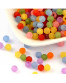 Esfera transparente mate. Varios colores. 06 mm diámetro. 1,8 mm perforación. 100 uds aproximado.