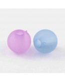 Esfera transparente mate. Varios colores. 06 mm diámetro. 1,8 mm perforación. 100 uds aproximado.