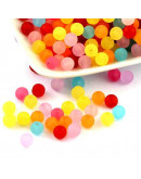 Esfera transparente mate. Varios colores. 08 mm diámetro. 2 mm perforación. 50 uds aproximado.