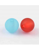 Esfera transparente mate. Varios colores. 08 mm diámetro. 2 mm perforación. 50 uds aproximado.