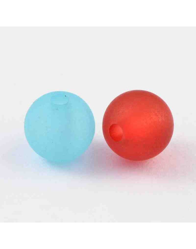 Esfera transparente mate. Varios colores. 08 mm diámetro. 2 mm perforación. 50 uds aproximado.