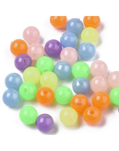 Esfera fluorescente. Varios colores. 06 mm diámetro. 1,6 mm perforación. 100 unidades aproximado.