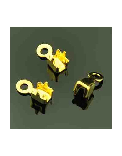 Terminales cadena Rhinestone. Aleación de cobre. Color dorado. 7x3 mm. 1 mm perforación. 10 uds.