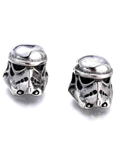 Soldado de asalto, Star Wars. Acero inoxidable. Color plateado. 10x10,5x11 mm. 2 mm perforacion.