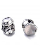 Soldado de asalto, Star Wars. Acero inoxidable. Color plateado. 10x10,5x11 mm. 2 mm perforacion.