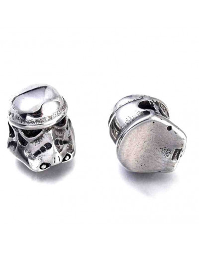 Soldado de asalto, Star Wars. Acero inoxidable. Color plateado. 10x10,5x11 mm. 2 mm perforacion.