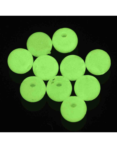 Esfera fluorescente. Varios colores. 08 mm diámetro. 1,8 mm perforación. 50 unidades aproximado.