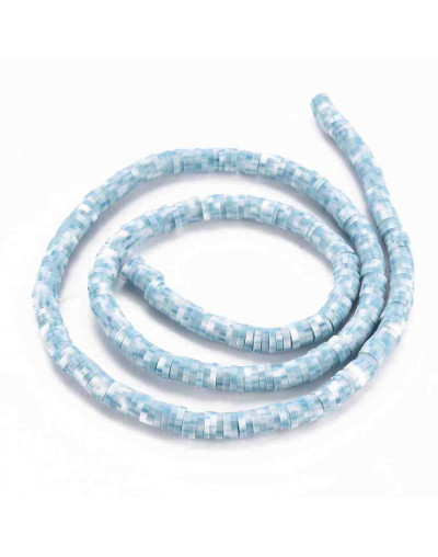 Discos. Color mixto. Celeste. 4 mm diámetro. 1 mm grosor. 1 mm perforación. 380~400 uds hilo.