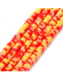 Discos. Color mixto. Naranja (2). 4 mm diámetro. 1 mm grosor. 1 mm perforación. 380~400 uds hilo.