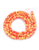 Discos. Color mixto. Naranja (2). 4 mm diámetro. 1 mm grosor. 1 mm perforación. 380~400 uds hilo.