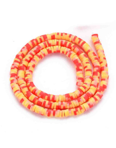 Discos. Color mixto. Naranja (2). 4 mm diámetro. 1 mm grosor. 1 mm perforación. 380~400 uds hilo.