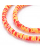 Discos. Color mixto. Naranja (2). 4 mm diámetro. 1 mm grosor. 1 mm perforación. 380~400 uds hilo.