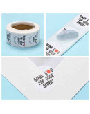 Stickers. "Thank you for your order". 25 mm diámetro. 500 stickers por rollo. 1 unidad. Stickers. "Thank you for your order". 25 mm diámetro. 500 stickers por rollo. 1 unidad.