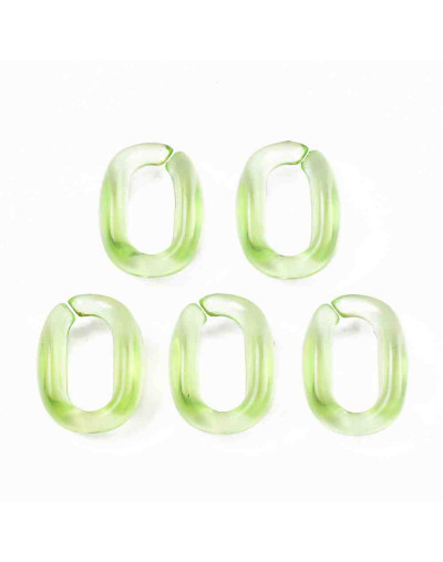 Eslabones de cadena. Ovalado (6). Color Green Yellow Cristal. 15,5X11X6 mm. 50 unidades (aprox.)