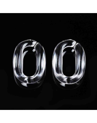 Eslabones de cadena. Ovalado (6). Color Clear. 15,5X11X6 mm. 50 unidades (aprox.)