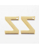 Letra "Z". Acero inoxidable. Color dorado. 11x0,8 milímetros. 1 mm perforación. 1 unidad. Letra "Z". Acero inoxidable. Color dorado. 11x0,8 milímetros. 1 mm perforación. 1 unidad.
