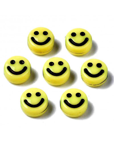 Smile negro. Moneda amarilla. 7x3,5 milímetros. 1,5 mm perforación. 100 unidades aproximado.