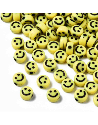 Smile negro. Moneda amarilla. 7x3,5 milímetros. 1,5 mm perforación. 100 unidades aproximado.