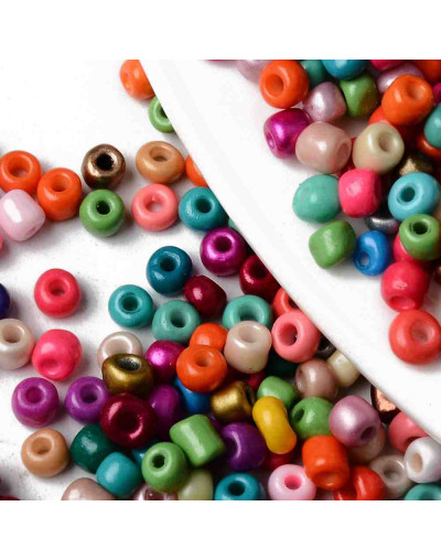 Color sólido paint. MIXTO (2). 4 milímetros.1,2 mm perforación. 40 gramos. 400 uds. aproximado.