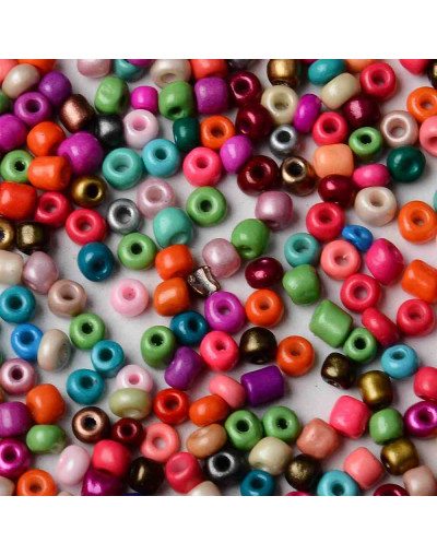 Color sólido paint. MIXTO (2). 4 milímetros.1,2 mm perforación. 40 gramos. 400 uds. aproximado.