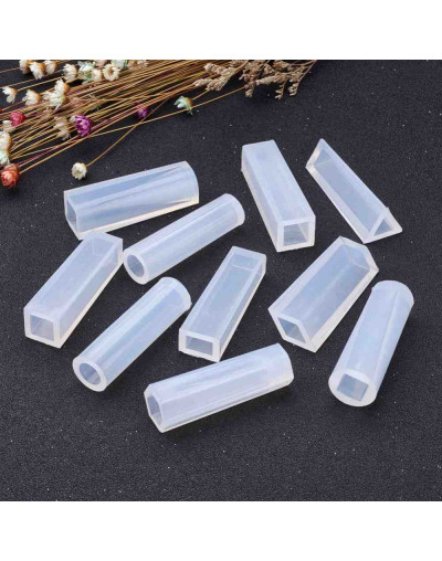 Moldes de silicona. Para resina. Set de 10 formas geométricas. 50 milímetros largo. 1 set.