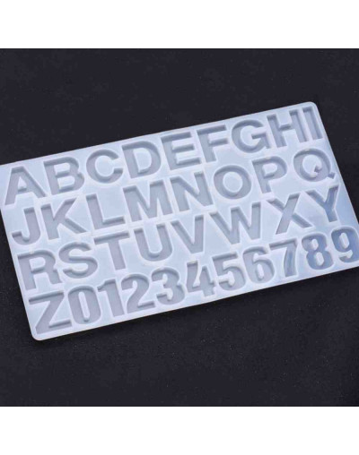 Moldes de silicona. Para resina. Letras y números. 360x194x10 milímetros. 1 unidad.
