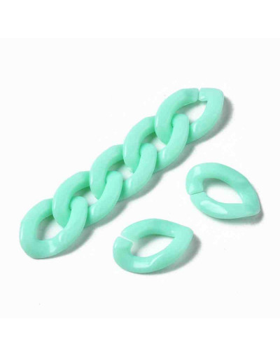 Eslabones de cadena. Ovalado (5). Aquamarine. 16,5x11,5x3,5 mm. 50 unidades (aprox.)