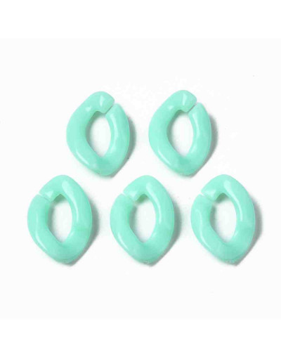 Eslabones de cadena. Ovalado (5). Aquamarine. 16,5x11,5x3,5 mm. 50 unidades (aprox.)