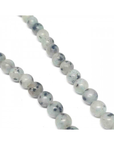 Jásper. Tono suave con manchas. 10 milímetros diámetro. 1 mm perforación. 36 unidades hilo (aprox)