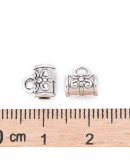 Bail Beads (1). Aleación. Plata antigua. 7,5 mm largo. 5,5 mm perforación. 2,5 mm arandela. 20 uds.