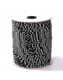 Cordón étnico de tela. Tono negro. 4 milímetros grosor. 1 metro.