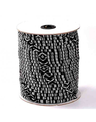 Cordón étnico de tela. Tono negro. 4 milímetros grosor. 1 metro.