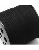 Gamuza. BLACK. 2,7 milímetros ancho. 1,4 milímetros grosor. 5 metros.