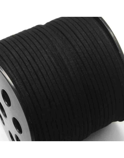 Gamuza. BLACK. 2,7 milímetros ancho. 1,4 milímetros grosor. 5 metros.