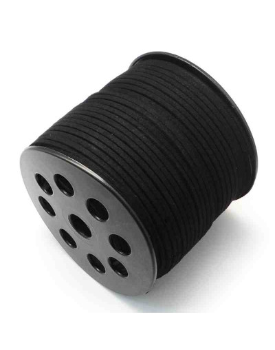 Gamuza. BLACK. 2,7 milímetros ancho. 1,4 milímetros grosor. 5 metros.