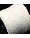Gamuza. WHITE. 2,7 milímetros ancho. 1,4 milímetros grosor. 5 metros.