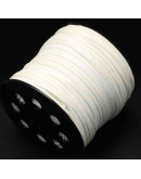 Gamuza. WHITE. 2,7 milímetros ancho. 1,4 milímetros grosor. 5 metros.