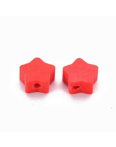 Estrellas (2). Varios colores. 9x9x4,5 milímetros. 1,6 mm perforación. 10 unidades.