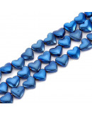 Hematite sintético. Corazón azul. 6x5,5x3 milímetros. 1 mm perforación. 10 uds Hematite sintético. Corazón azul. 6x5,5x3 milímetros. 1 mm perforación. 10 uds