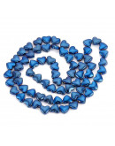 Hematite sintético. Corazón azul. 6x5,5x3 milímetros. 1 mm perforación. 10 uds Hematite sintético. Corazón azul. 6x5,5x3 milímetros. 1 mm perforación. 10 uds