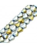 Hematite sintético. Corazón arcoiris. 6x5,5x3 milímetros. 1 mm perforación. 10 uds Hematite sintético. Corazón arcoiris. 6x5,5x3 milímetros. 1 mm perforación. 10 uds