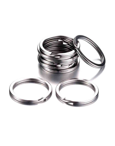 Accesorio para llaveros. Acero inoxidable. Color platino. 25 mm diámetro. 2,8 mm grosor. 2 uds.