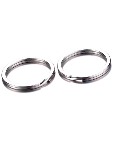 Accesorio para llaveros. Acero inoxidable. Color platino. 25 mm diámetro. 2,8 mm grosor. 2 uds.