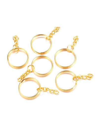 Accesorio para llaveros. Aleación de cobre. Color dorado. 28 mm diámetro. Con cadena. 20 uds. Accesorio para llaveros. Aleación de cobre. Color dorado. 28 mm diámetro. Con cadena. 20 uds.