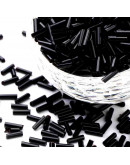 Tubo. Color sólido. BLACK. 6x1,8 milímetros. 0,6 mm perforación. 40 gramos. 800 uds. aproximado.