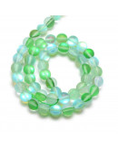 Piedra luna sintética. Colores varios sin pulir. 8 milímetros diámetro. 1 mm perforación. 20 uds.