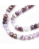 Rondelle faceteado. 3,5x3 milímetros. PURPLE. 0,8 mm perforación. 140 uds hilo (aproximado).